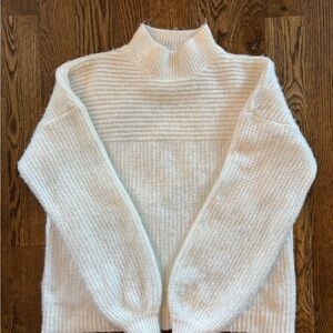 Staccato Cream Mock Neck Chunky Knit Sweater Oversized Small